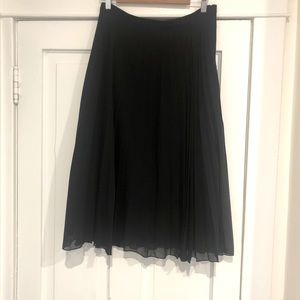 Asos Pleated Chiffon Midi Skirt Black